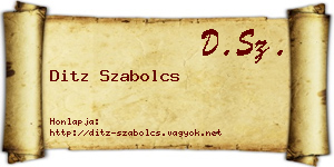 Ditz Szabolcs névjegykártya