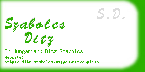 szabolcs ditz business card